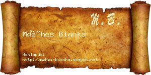 Méhes Bianka névjegykártya
